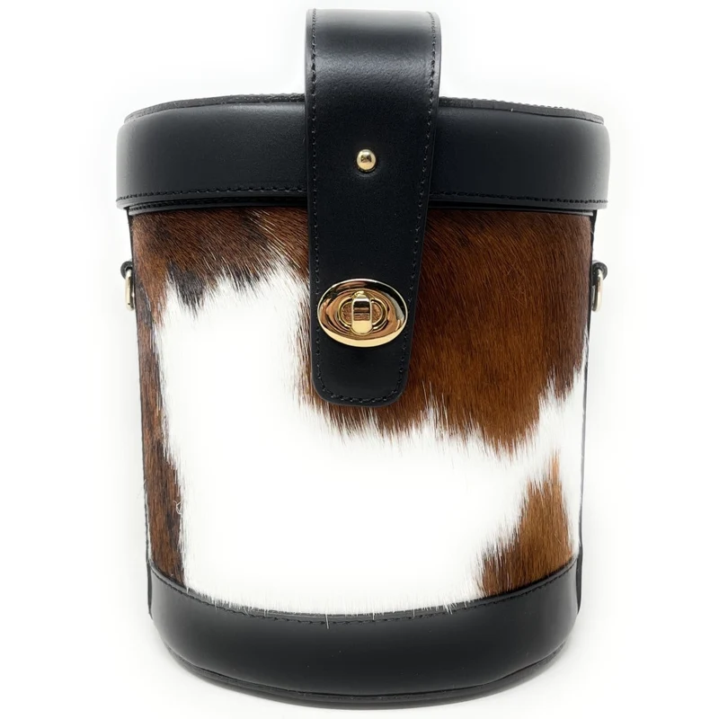 Sac seau en cuir à motifs TUMBADORA Châtaigne