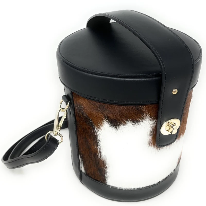 Sac seau en cuir à motifs TUMBADORA Châtaigne