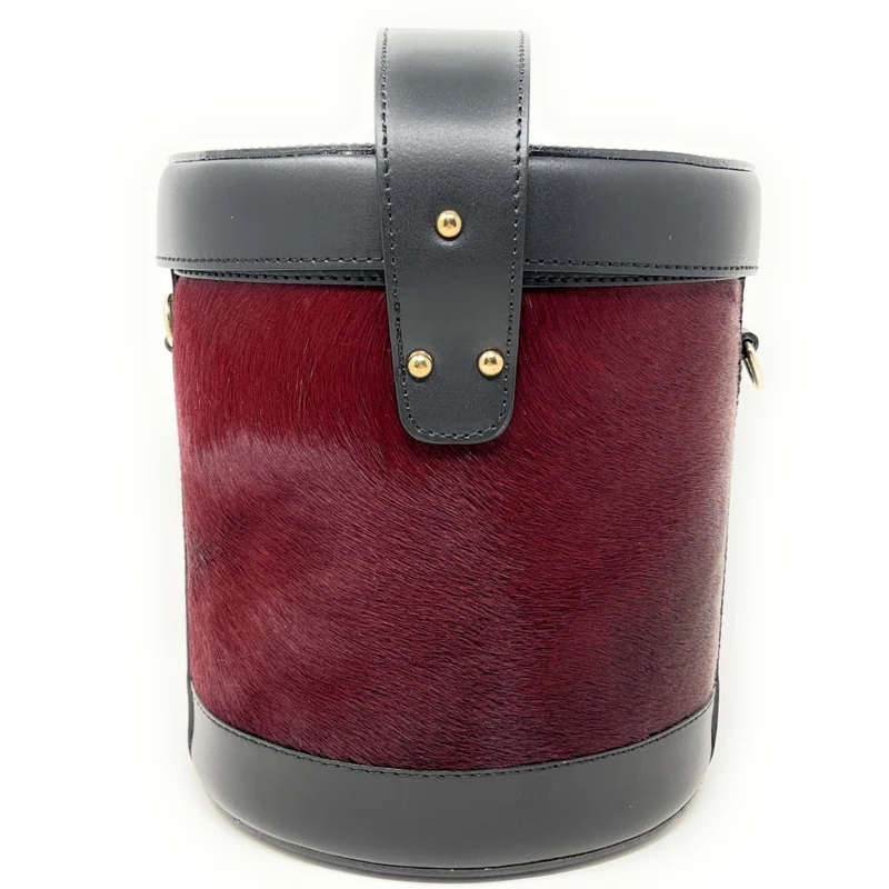 Sac seau en cuir à motifs TUMBADORA Prune