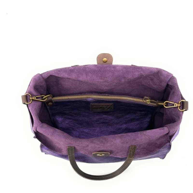 Sac cabas en cuir irisé SILVER Améthyste