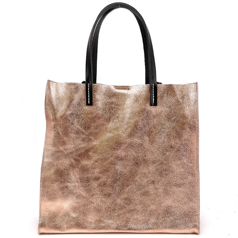 Sac cabas en cuir irisé SILVER Rose gold