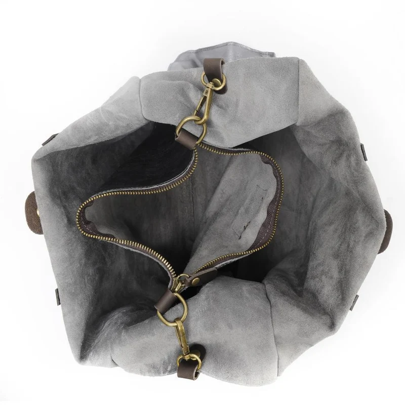 Sac cabas en cuir irisé SILVER Argent foncé