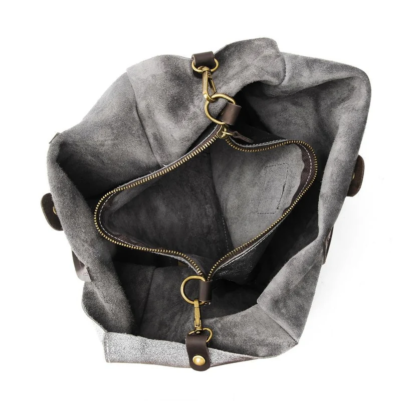 Sac cabas en cuir irisé SILVER Argent clair