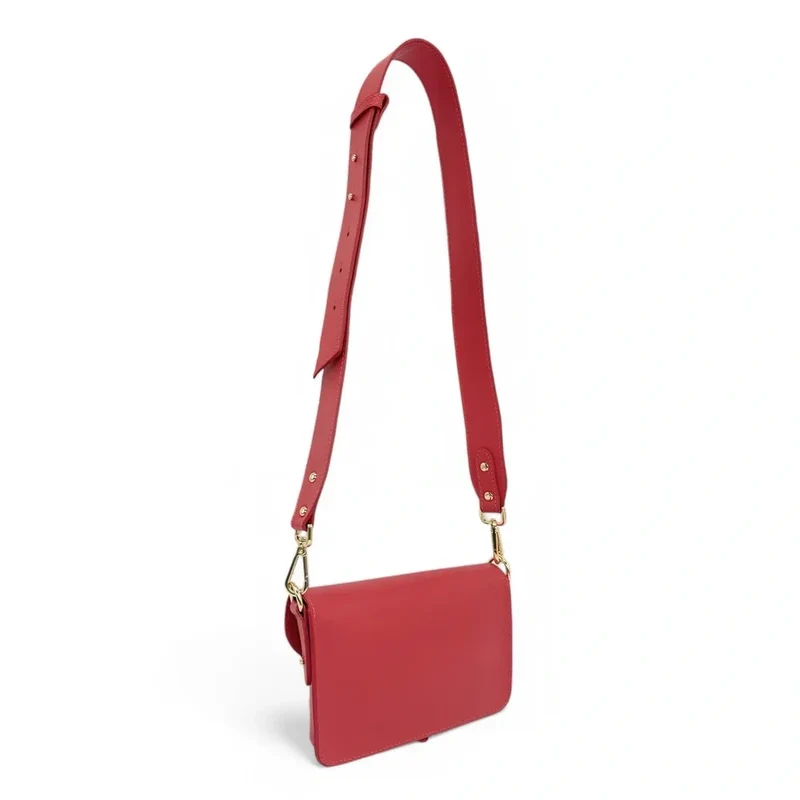 Mini-sac french stick en cuir lisse TOSCA Rouge magenta