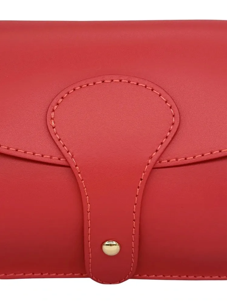 Mini-sac french stick en cuir lisse TOSCA Rouge magenta