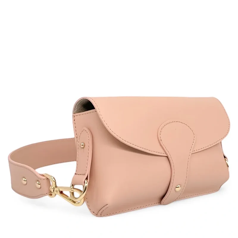Mini-sac french stick en cuir lisse TOSCA Rose nude