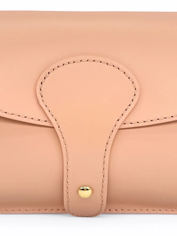Mini-sac french stick en cuir lisse TOSCA Rose nude