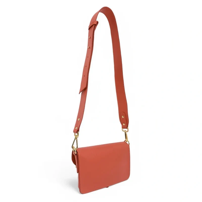 Mini-sac french stick en cuir lisse TOSCA Terracotta