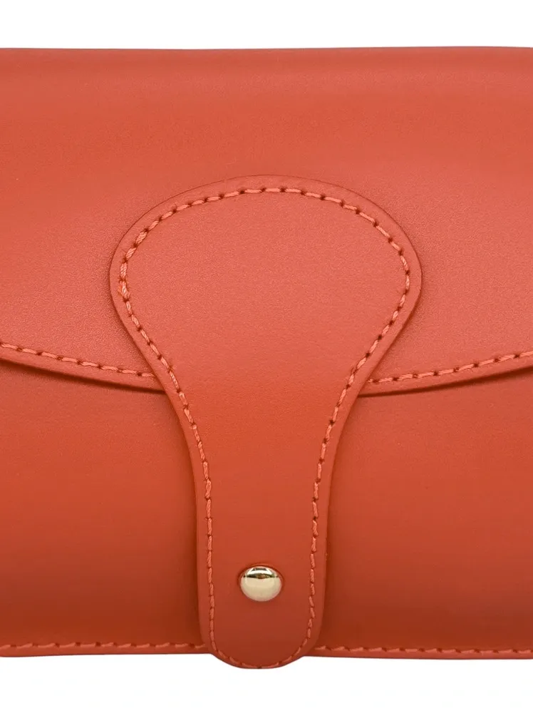 Mini-sac french stick en cuir lisse TOSCA Terracotta