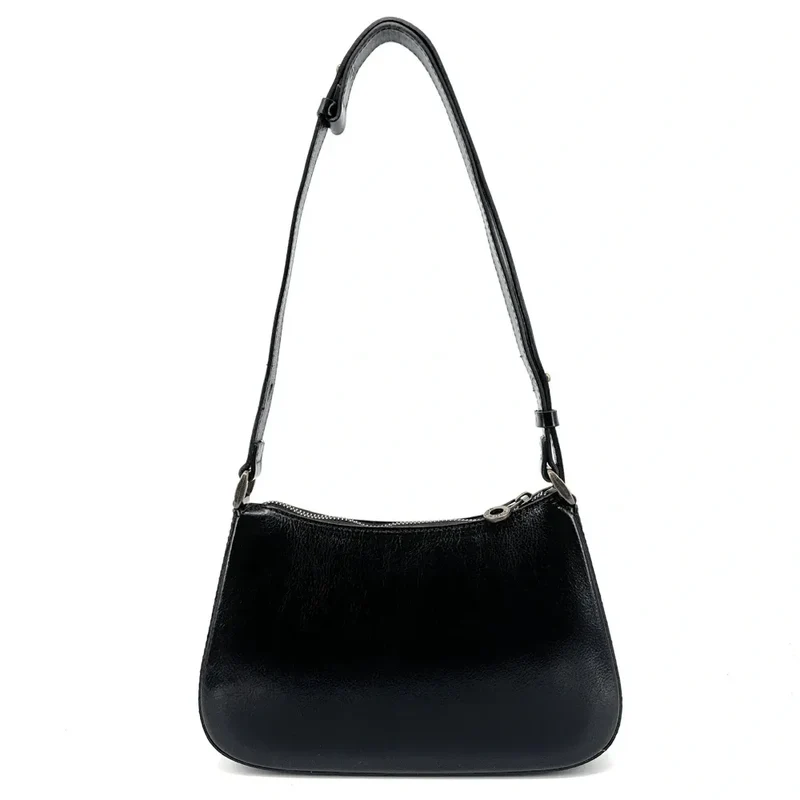 Sac french stick en cuir lisse CHIARA Noir