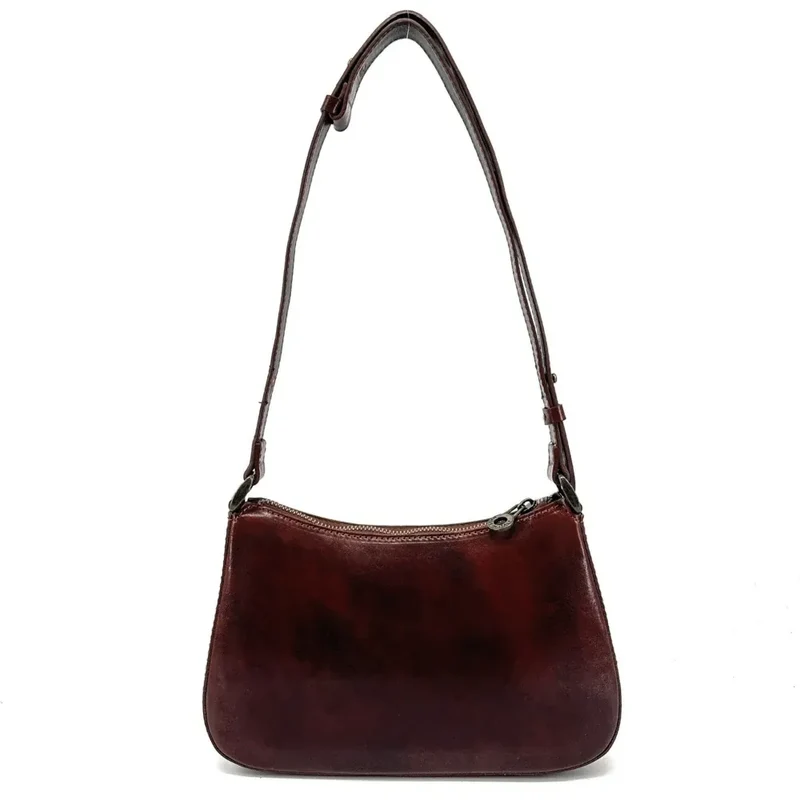 Sac french stick en cuir lisse CHIARA Chocolat