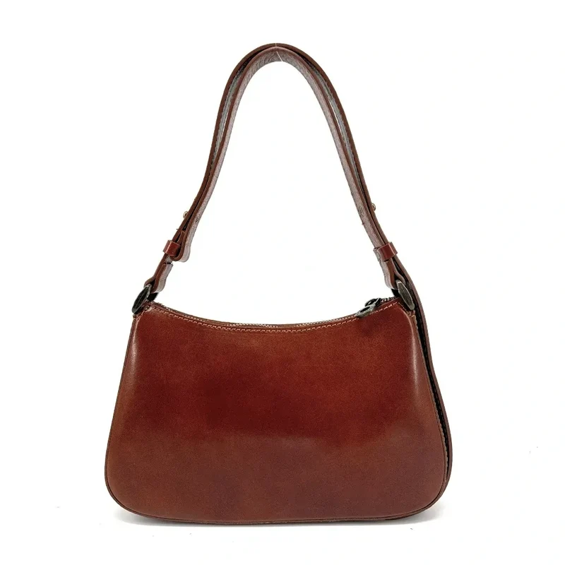 Sac french stick en cuir lisse CHIARA Cognac