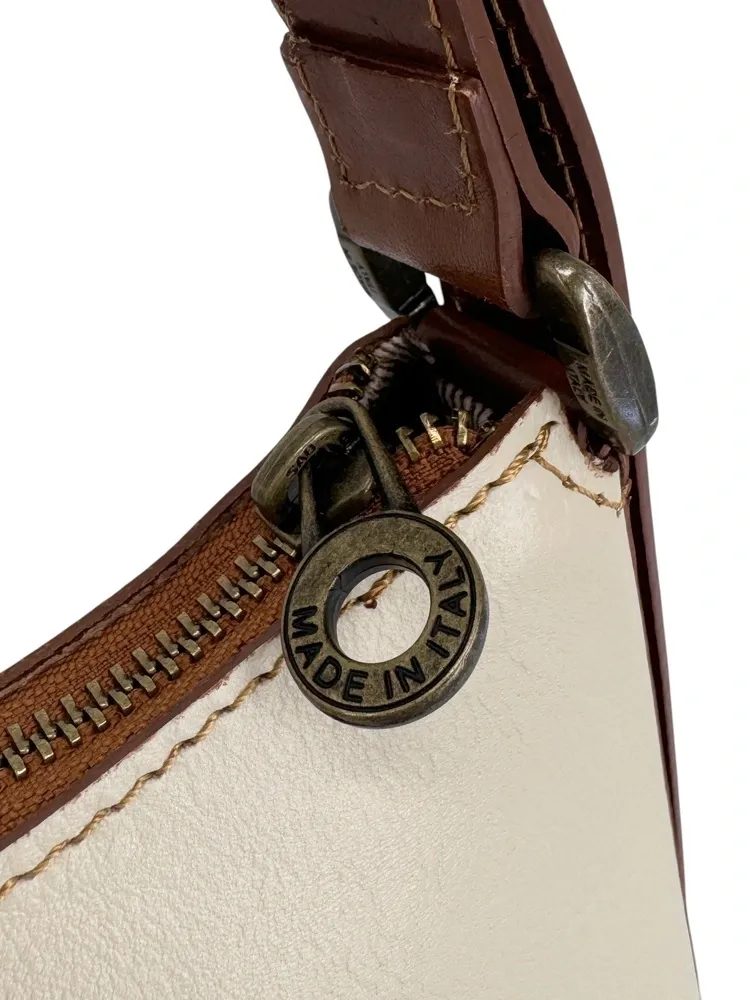 Sac french stick en cuir lisse CHIARA Beige / Camel