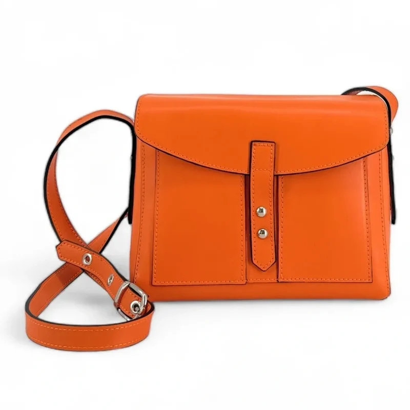 Sac besace en cuir lisse OTHELLO Orange
