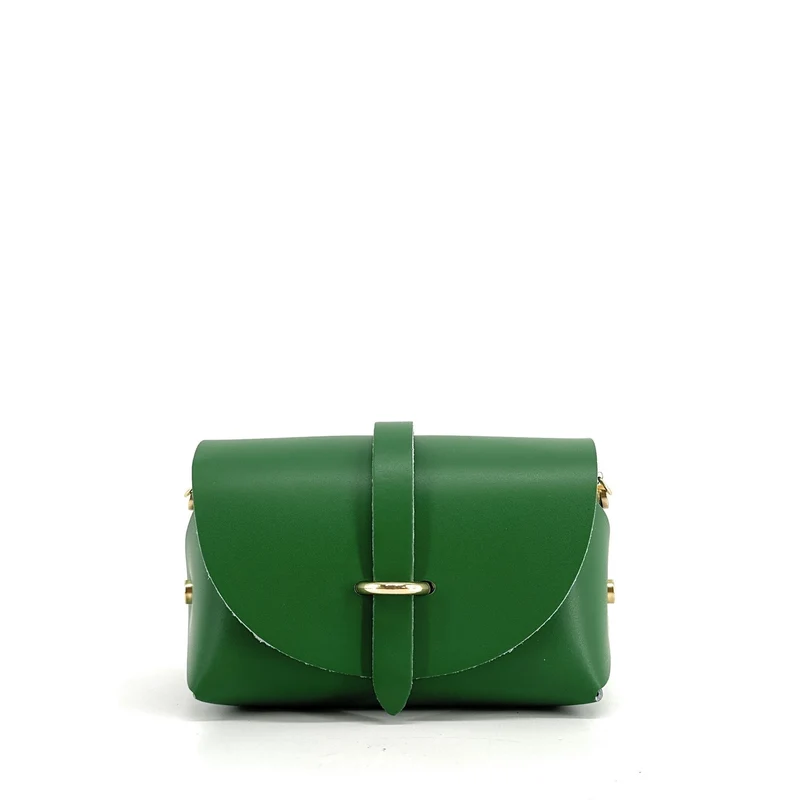 Mini sac à main en cuir lisse CANDY Vert anglais