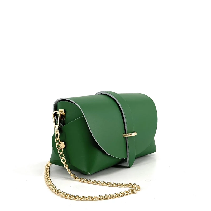 Mini sac à main en cuir lisse CANDY Vert anglais