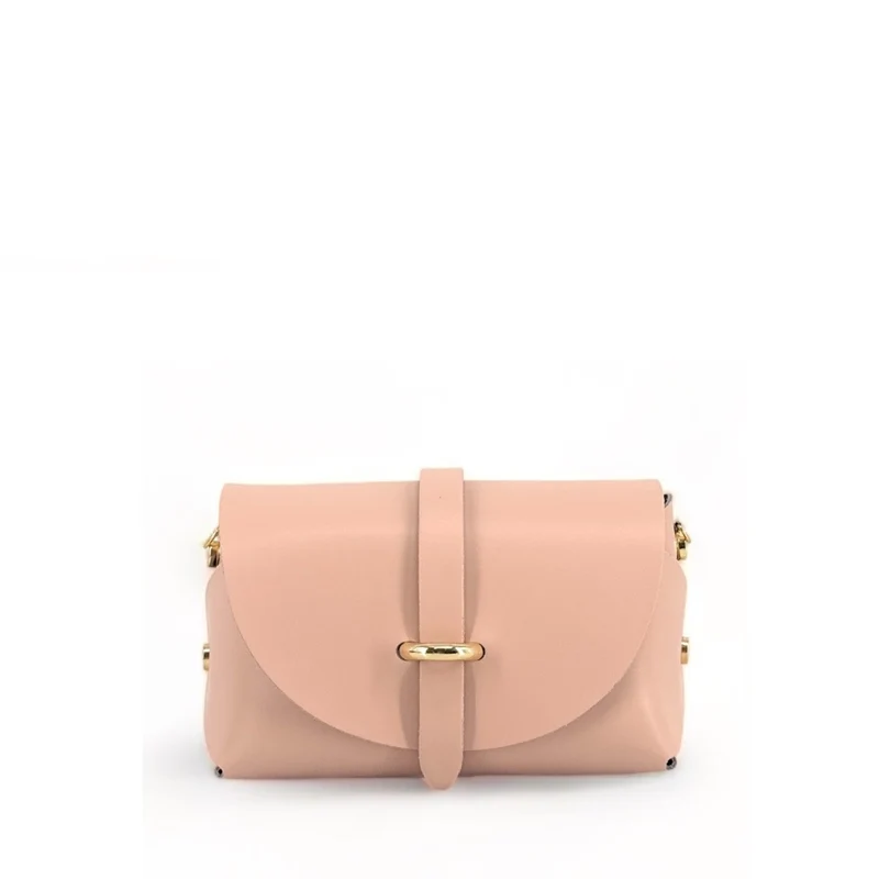Mini sac à main en cuir lisse CANDY Rose nude