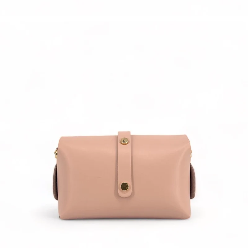Mini sac à main en cuir lisse CANDY Rose nude