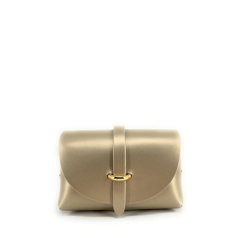 Mini sac à main en cuir lisse CANDY Or pâle
