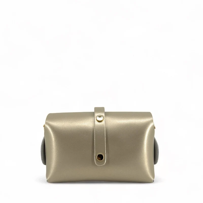 Mini sac à main en cuir lisse CANDY Or pâle