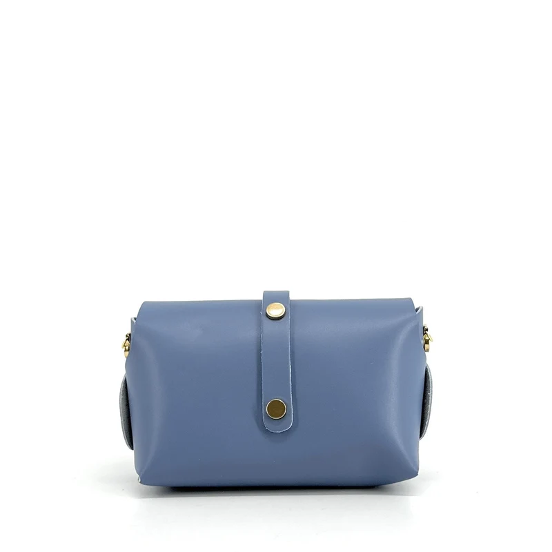Mini sac à main en cuir lisse CANDY Bleu glacier