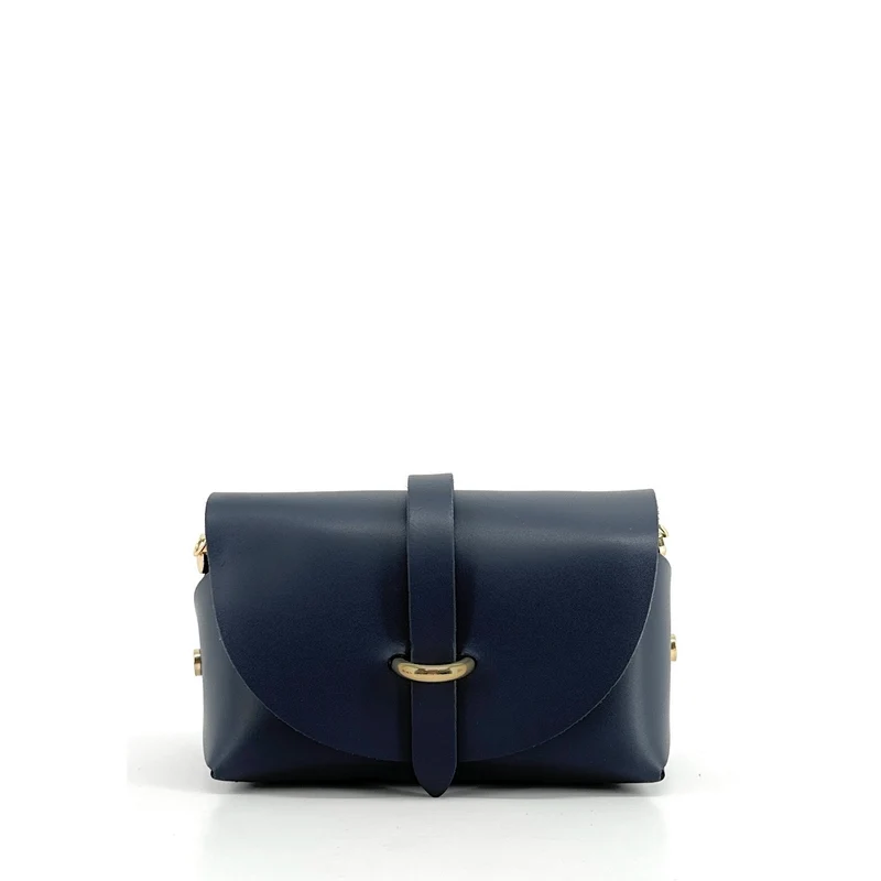 Mini sac à main en cuir lisse CANDY Bleu marine