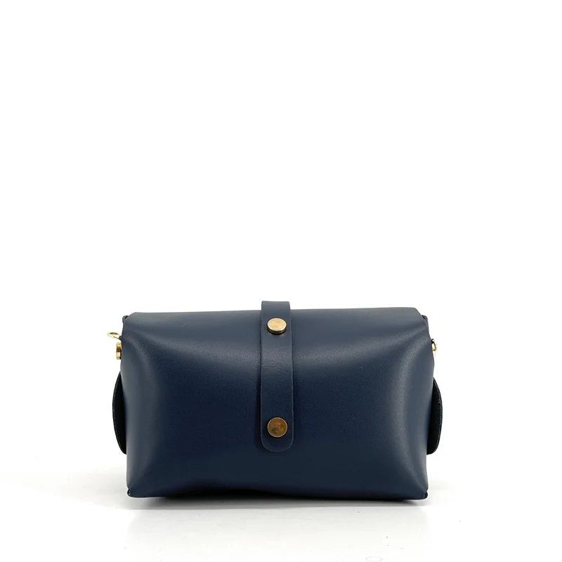 Mini sac à main en cuir lisse CANDY Bleu marine