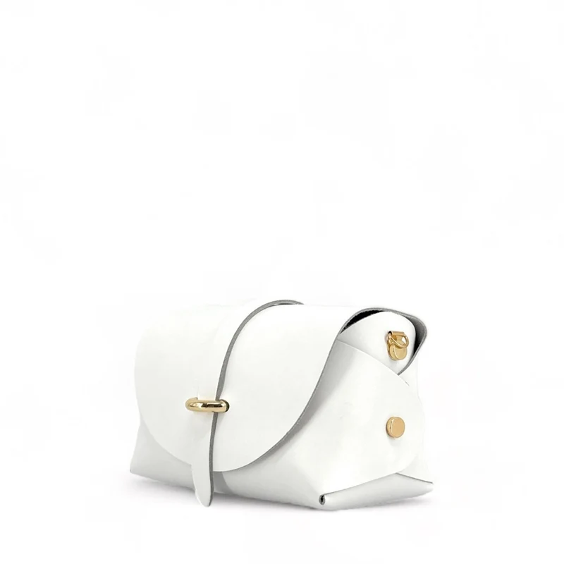 Mini sac à main en cuir lisse CANDY Blanc