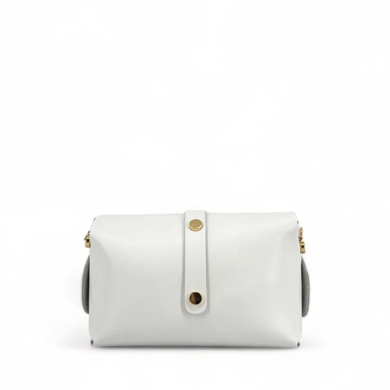Mini sac à main en cuir lisse CANDY Blanc