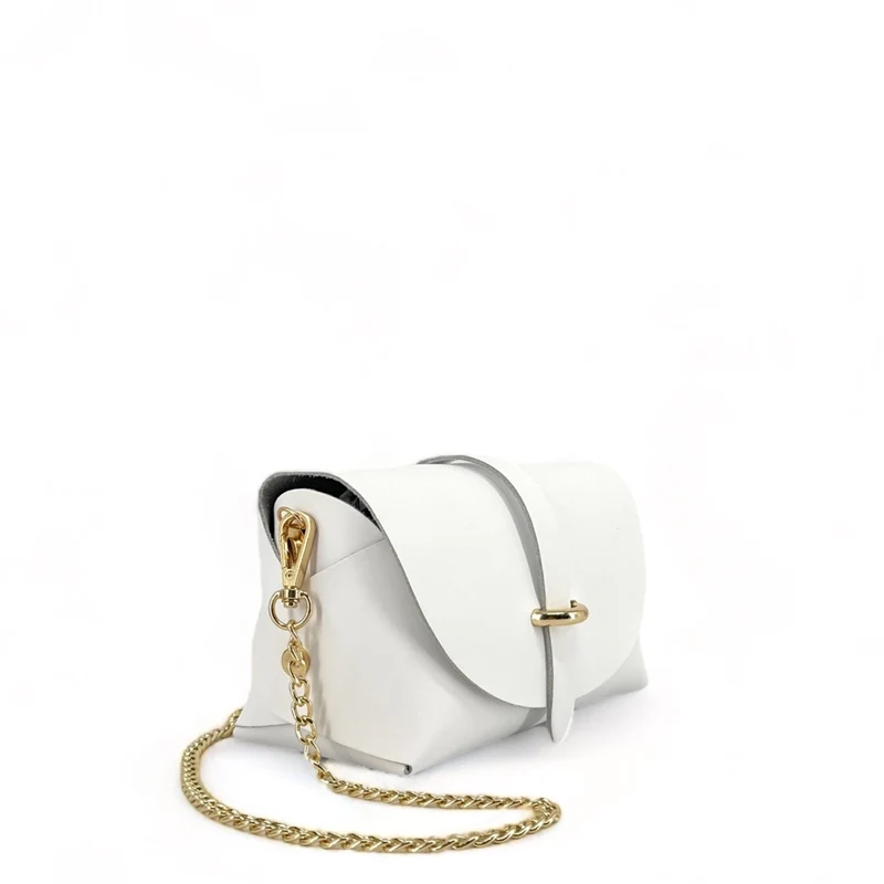 Mini sac à main en cuir lisse CANDY Blanc