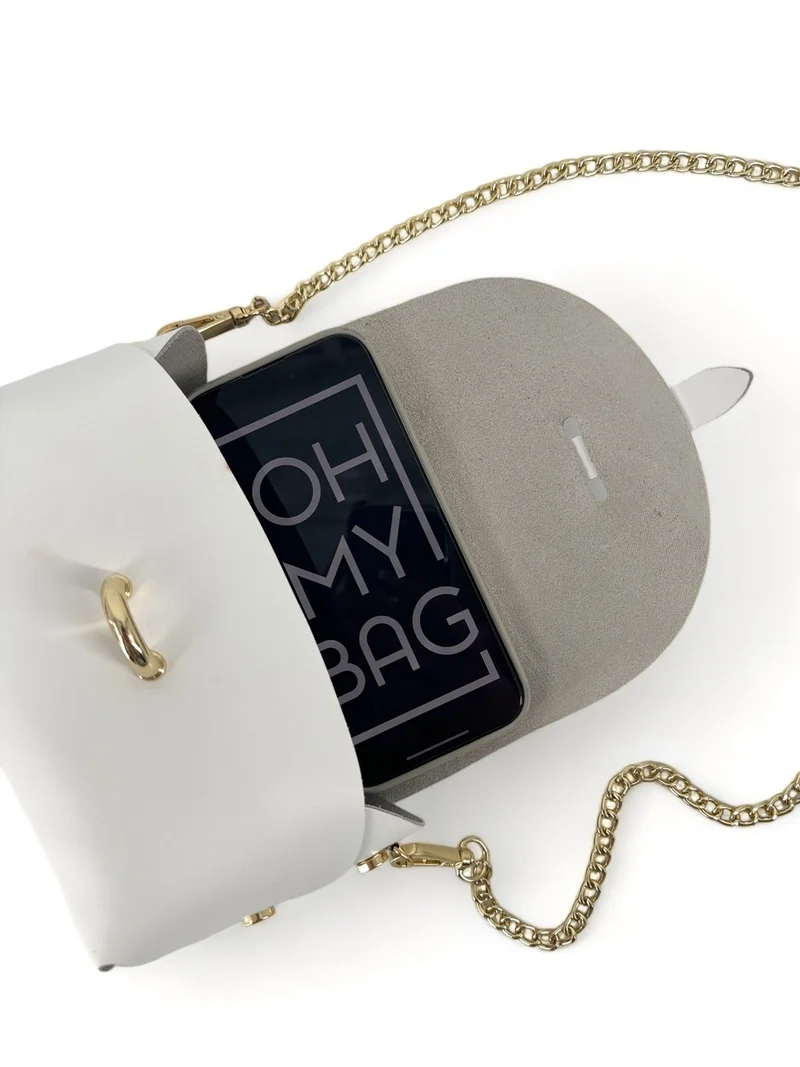 Mini sac à main en cuir lisse CANDY Blanc