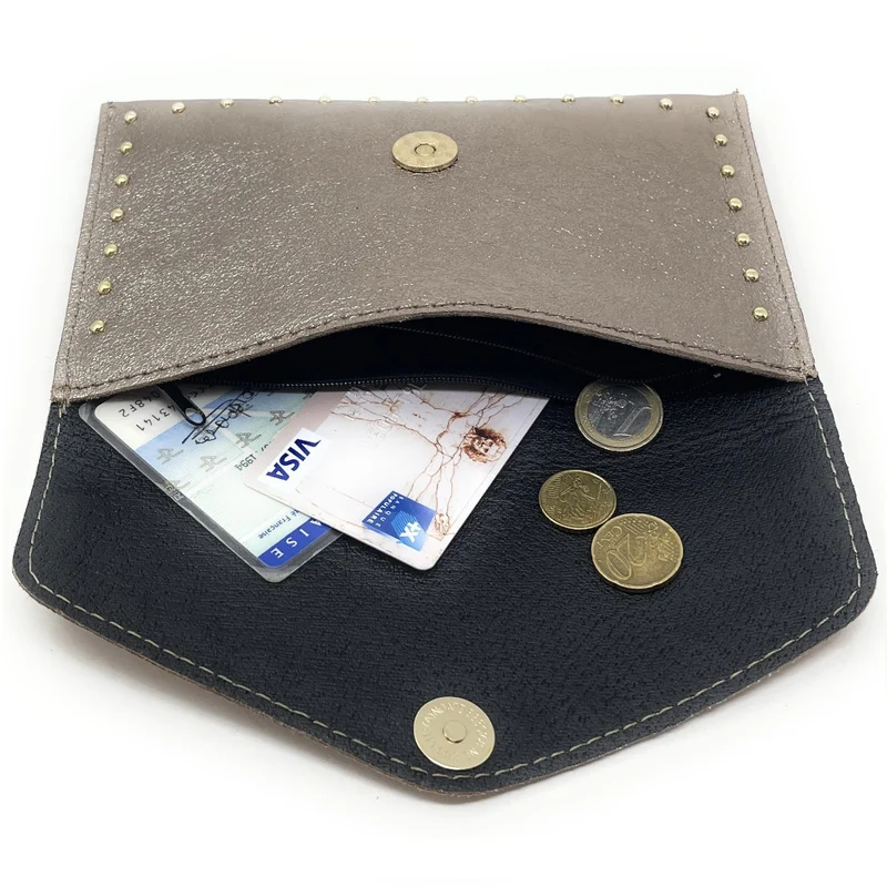 Pochette enveloppe en cuir irisé TINA Champagne irisé