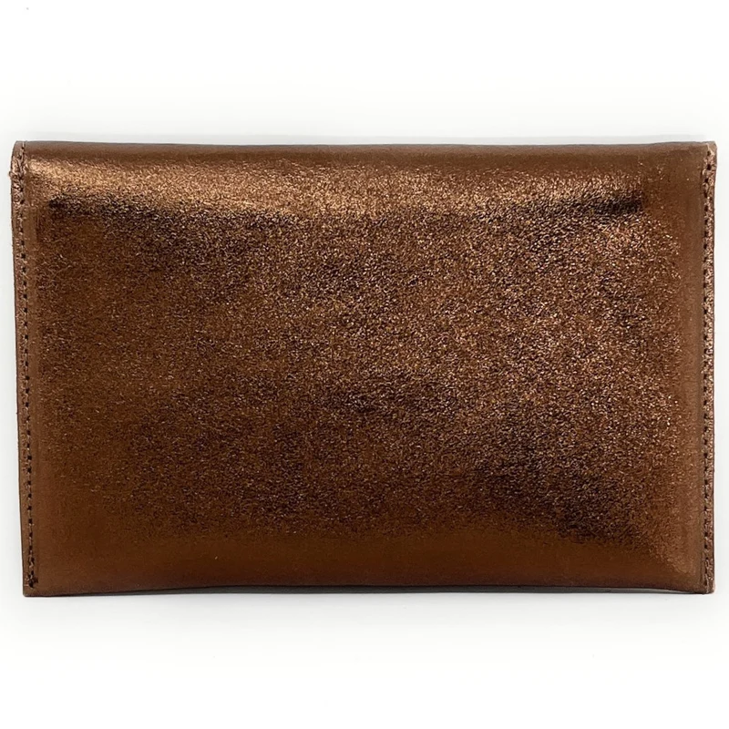 Pochette enveloppe en cuir irisé TINA Bronze