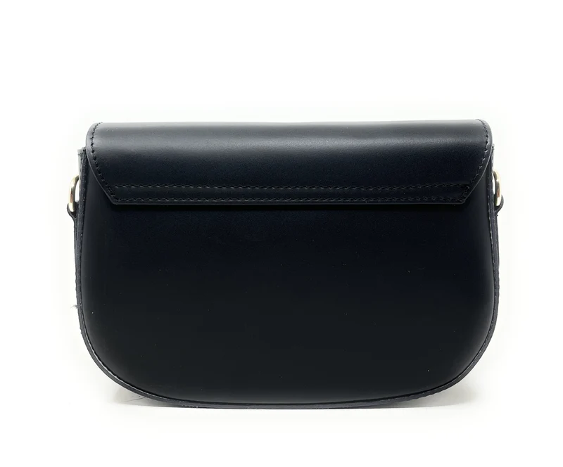 Sac trotteur à bandoulière en cuir lisse MADDY Noir