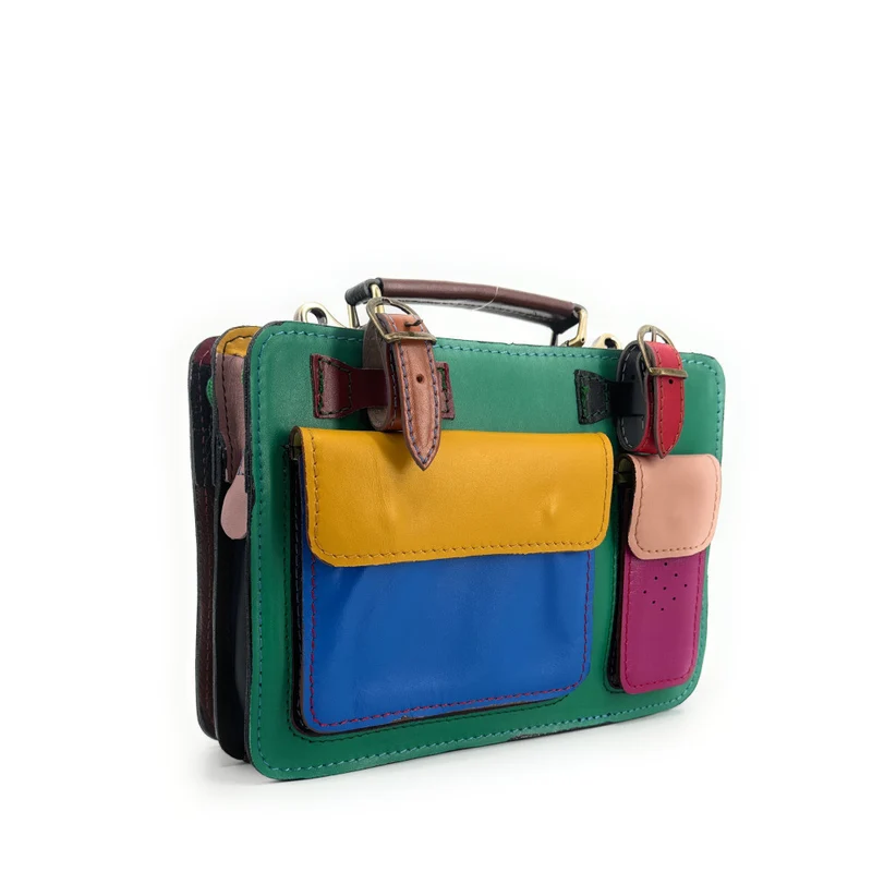 Sac cartable en cuir lisse PICADILLY CIRKUS Vert intense
