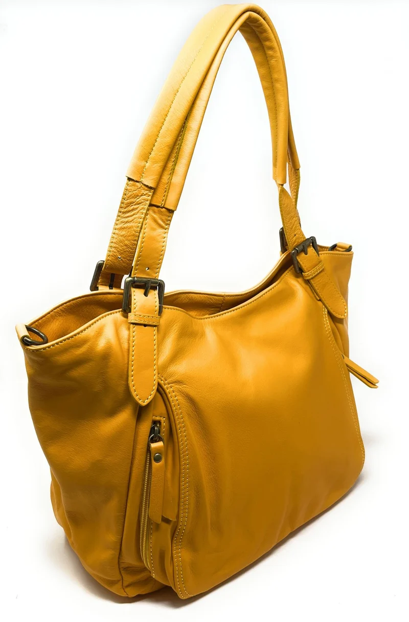 Sac en cuir lisse ELTON Safran