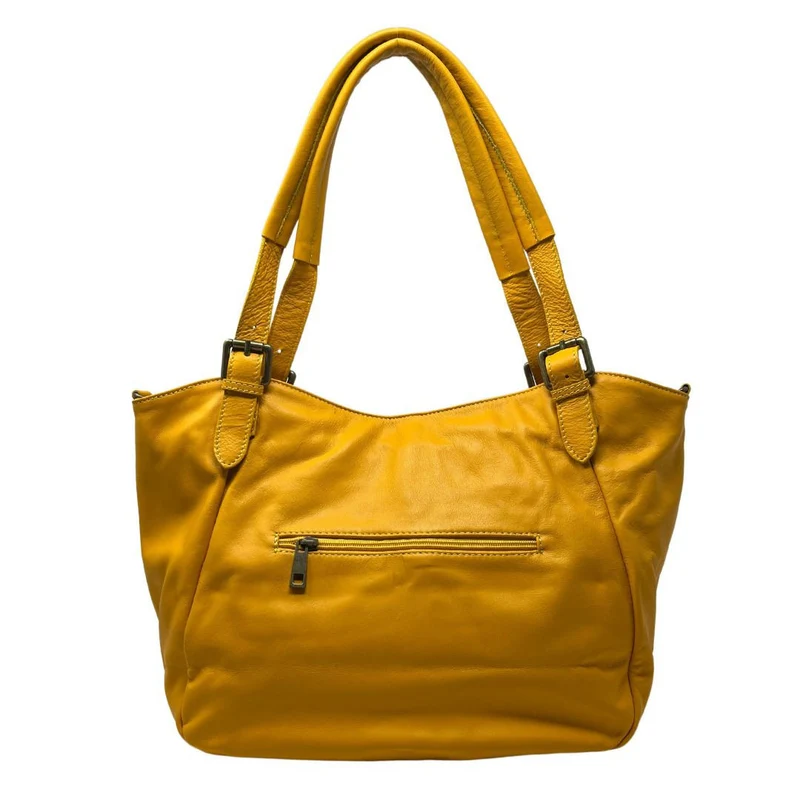 Sac en cuir lisse ELTON Safran
