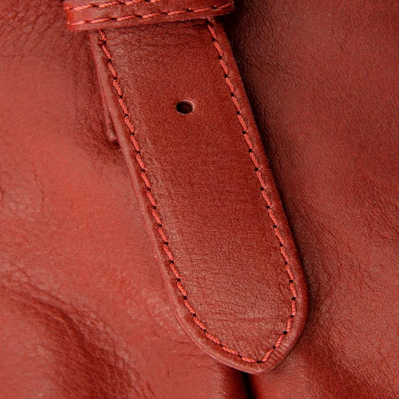 Sac en cuir lisse ELTON Rouge foncé