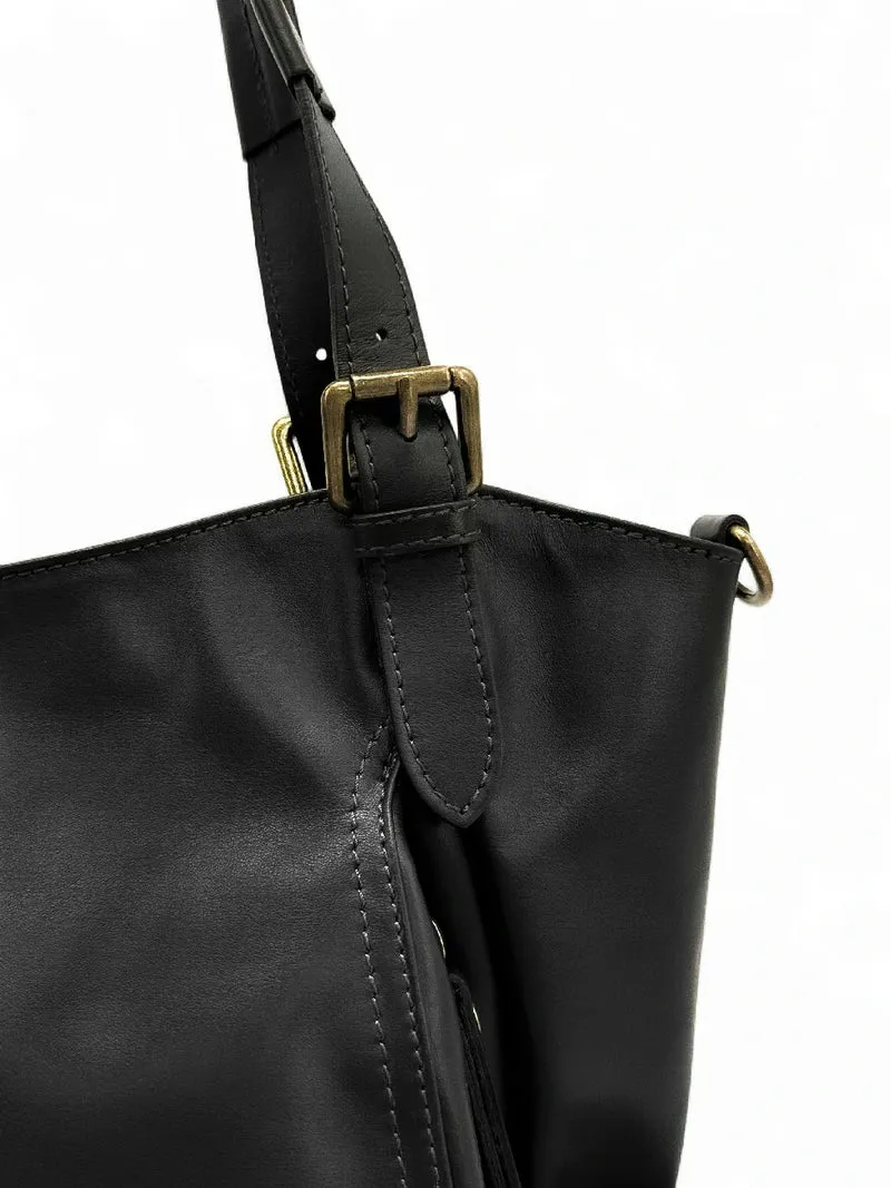 Sac en cuir lisse ELTON Noir