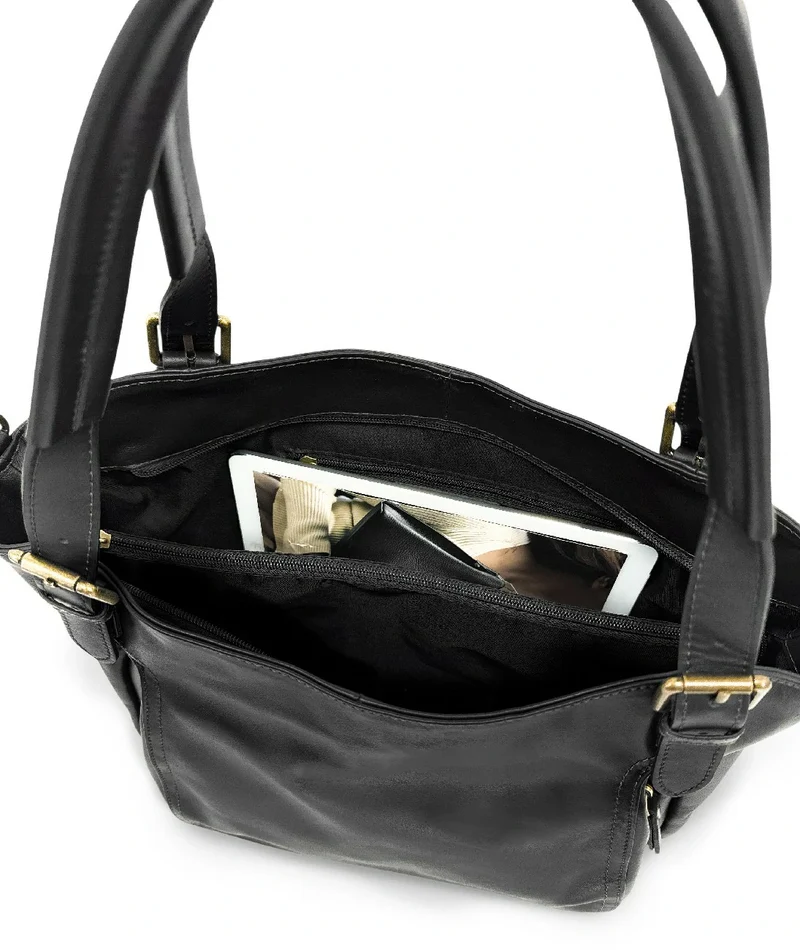 Sac en cuir lisse ELTON Noir