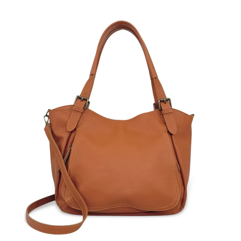 Sac en cuir lisse ELTON Cognac