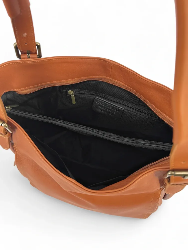 Sac en cuir lisse ELTON Cognac