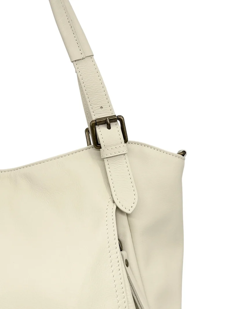 Sac en cuir lisse ELTON Beige crème