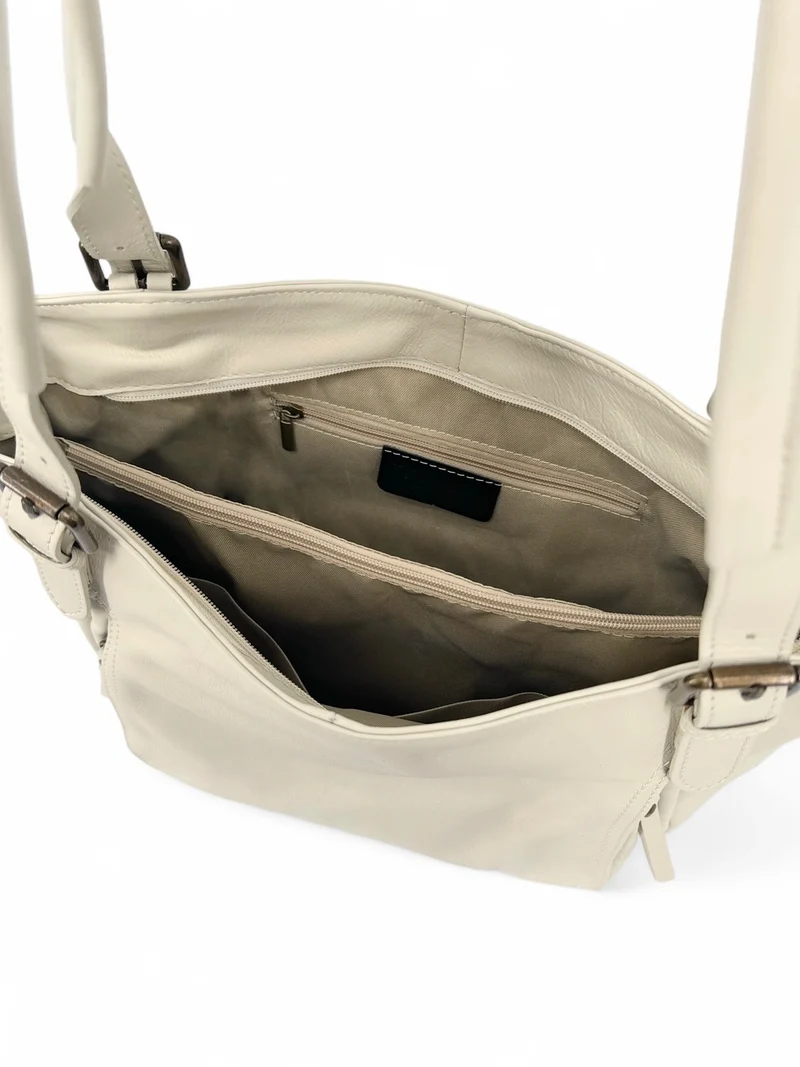 Sac en cuir lisse ELTON Beige crème