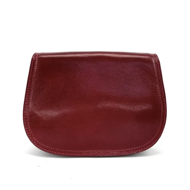 Sac bandoulière en cuir lisse SPENCER Rouge foncé