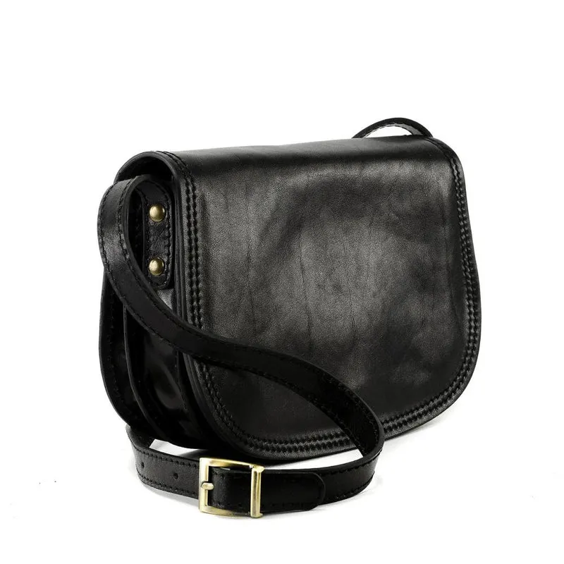 Sac bandoulière en cuir lisse SPENCER Noir