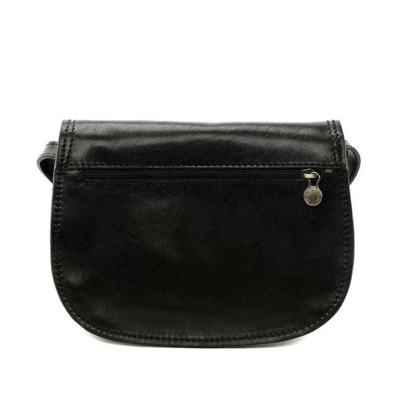 Sac bandoulière en cuir lisse SPENCER Noir