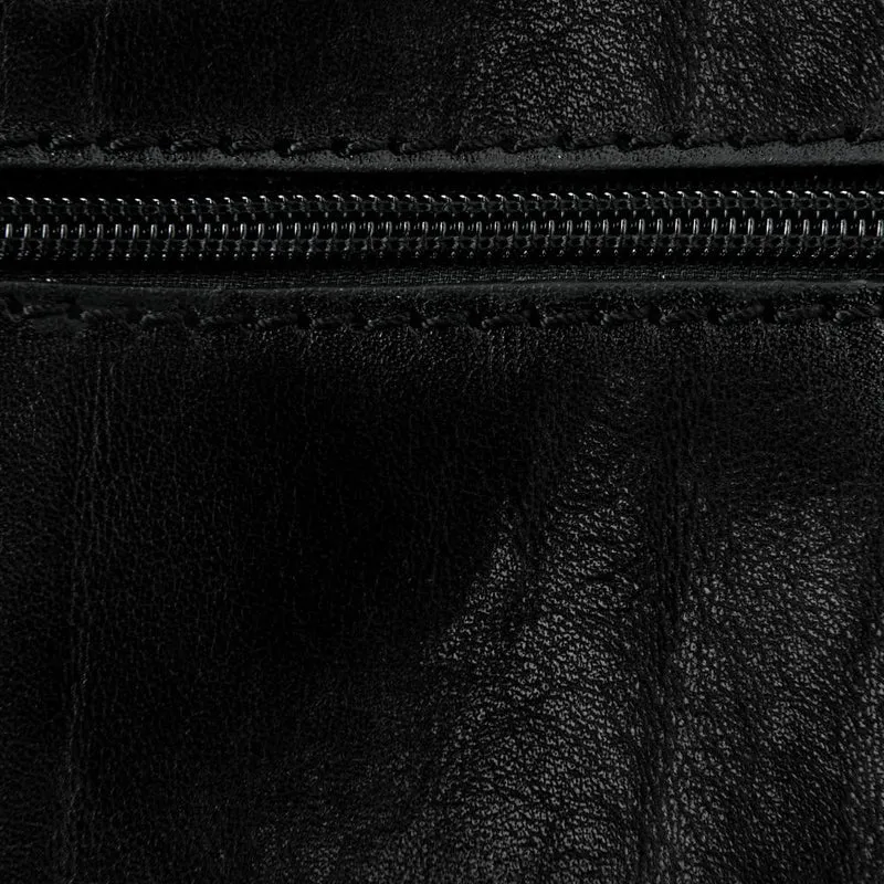 Sac bandoulière en cuir lisse SPENCER Noir