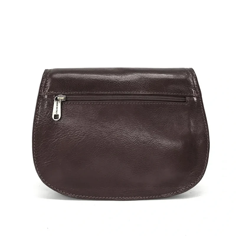 Sac bandoulière en cuir lisse SPENCER Chocolat
