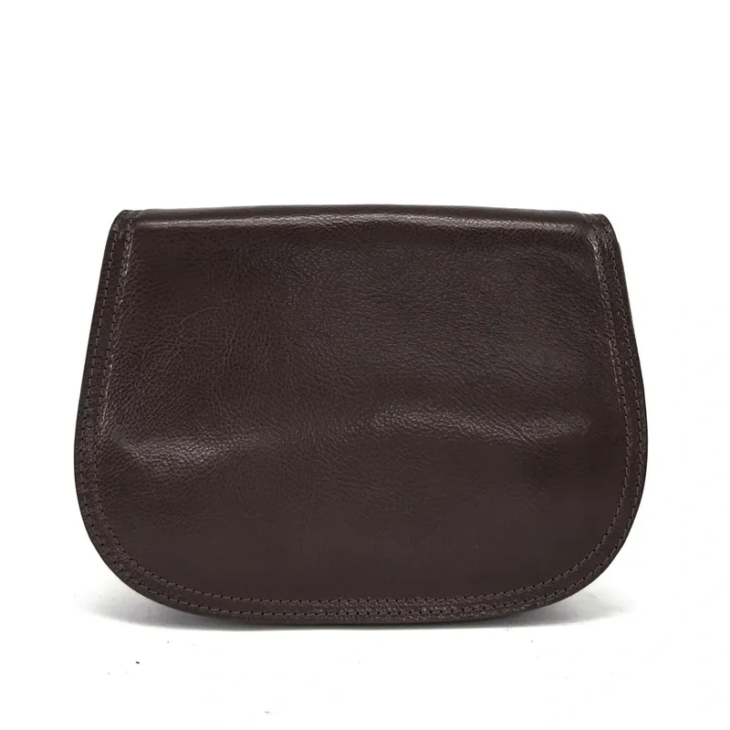 Sac bandoulière en cuir lisse SPENCER Chocolat